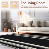 Elegant Modern Monochrome Stripes(Black)