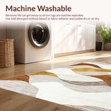 Ultra Soft Area Rug, Non Slip, Stain Resistant, Washable Area Rugs for Living Room, Bedroom, Luxurious Muted Color Composition(Gold)