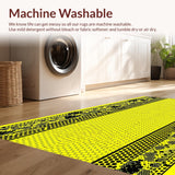 Ultra Soft Area Rug, Non Slip, Stain Resistant, Washable Area Rugs for Living Room, Bedroom, Honeycomb Rustic Floral Design(Yellow)