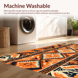Ultra Soft Area Rug, Non Slip, Stain Resistant, Washable Area Rugs for Living Room, Bedroom, Boho Burnt Orange Living Room Stain-Resistant Rug(Orange)