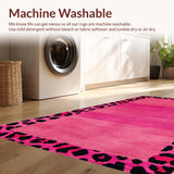Ultra Soft Area Rug, Non Slip, Stain Resistant, Washable Area Rugs for Living Room, Bedroom, Lively Pink Animal Kingdom Vibe(Pink)