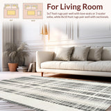 Ultra Soft Area Rug, Non Slip, Stain Resistant, Washable Area Rugs for Living Room, Bedroom, Boho Chic Black & White Area Rug:  Layered Welcome Mat(Gray)