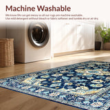 Ultra Soft Area Rug, Non Slip, Stain Resistant, Washable Area Rugs for Living Room, Bedroom, Luxurious Vintage Patterned Tapestry(Blue)