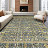 Ultra Soft Area Rug, Non Slip, Stain Resistant, Washable Area Rugs for Living Room, Bedroom, Luxurious Grey Abstract Design(Blue)