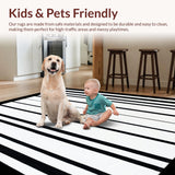Ultra Soft Area Rug, Non Slip, Stain Resistant, Washable Area Rugs for Living Room, Bedroom, Stylish Entryway Rug High Contrast(Black)