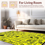 Ultra Soft Area Rug, Non Slip, Stain Resistant, Washable Area Rugs for Living Room, Bedroom, Modern Fun Phrase Statement Piece(Brown)