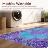 Ultra Soft Area Rug, Non Slip, Stain Resistant, Washable Area Rugs for Living Room, Bedroom, Boho Medallion Violet Living Room Non-Shedding Rug(Purple)
