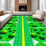 Ultra Soft Area Rug, Non Slip, Stain Resistant, Washable Area Rugs for Living Room, Bedroom, Bright Green Playful City Elements(Green)