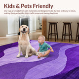Ultra Soft Area Rug, Non Slip, Stain Resistant, Washable Area Rugs for Living Room, Bedroom, Sleek Textural Purple Floor Accent(Purple)