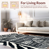 Ultra Soft Area Rug, Non Slip, Stain Resistant, Washable Area Rugs for Living Room, Bedroom, Soft Washable Hallway Runner for Minimalist Homes(Black)
