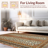Ultra Soft Area Rug, Non Slip, Stain Resistant, Washable Area Rugs for Living Room, Bedroom, Artistic Rustic Animal Print Concept(Orange)