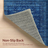 Ultra Soft Area Rug, Non Slip, Stain Resistant, Washable Area Rugs for Living Room, Bedroom, Elegant Scallop Carpet(Blue)