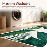 Ultra Soft Area Rug, Non Slip, Stain Resistant, Washable Area Rugs for Living Room, Bedroom, Vibrant Tropical Living Room Rug Washable Accent Piece(Green)