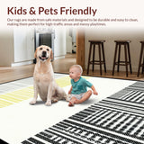Ultra Soft Area Rug, Non Slip, Stain Resistant, Washable Area Rugs for Living Room, Bedroom, Geometric Minimalist Layered Texture(Gold)