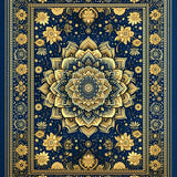 Cozy Multicolor Geometric Arrangement(Blue)