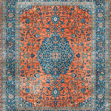 Ultra Soft Area Rug, Non Slip, Stain Resistant, Washable Area Rugs for Living Room, Bedroom, Artful Abstract Lagoon Palette(Orange)