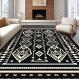 Ultra Soft Area Rug, Non Slip, Stain Resistant, Washable Area Rugs for Living Room, Bedroom, Trendy Monochrome Animal Motif(Black)