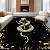 Ultra Soft Area Rug, Non Slip, Stain Resistant, Washable Area Rugs for Living Room, Bedroom, Striking Modern Snake Graphics(White)