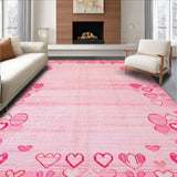 Ultra Soft Area Rug, Non Slip, Stain Resistant, Washable Area Rugs for Living Room, Bedroom, Cute Cozy Warmth Design(Pink)