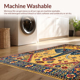 Ultra Soft Area Rug, Non Slip, Stain Resistant, Washable Area Rugs for Living Room, Bedroom, Luxurious Earth Tone Mandala(Yellow)