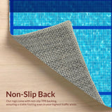 Ultra Soft Area Rug, Non Slip, Stain Resistant, Washable Area Rugs for Living Room, Bedroom, Vibrant Coastal Poolside Aesthetic(Blue)