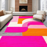 Ultra Soft Area Rug, Non Slip, Stain Resistant, Washable Area Rugs for Living Room, Bedroom, Elegant Fluid Organic Shapes(Orange)