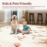 Ultra Soft Area Rug, Non Slip, Stain Resistant, Washable Area Rugs for Living Room, Bedroom, Chic Garden Inspire Showcasing Abstract Florals and Subtle Vine(Beige)