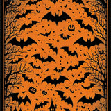 Ultra Soft Area Rug, Non Slip, Stain Resistant, Washable Area Rugs for Living Room, Bedroom, Unique Seasonal Bat Illustration(Orange)