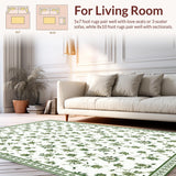 Ultra Soft Area Rug, Non Slip, Stain Resistant, Washable Area Rugs for Living Room, Bedroom, Collegiate Sage Green Aesthetic(White)
