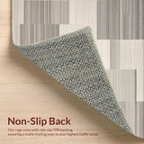 Ultra Soft Area Rug, Non Slip, Stain Resistant, Washable Area Rugs for Living Room, Bedroom, Neutral Toned Minimalist Textured Elegance(Gray)