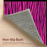 Ultra Soft Area Rug, Non Slip, Stain Resistant, Washable Area Rugs for Living Room, Bedroom, Chic Bold Striped Aesthetic(Pink)