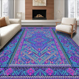 Ultra Soft Area Rug, Non Slip, Stain Resistant, Washable Area Rugs for Living Room, Bedroom, Radiant Colorful Artisan Design(Purple)