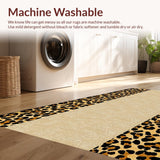 Ultra Soft Area Rug, Non Slip, Stain Resistant, Washable Area Rugs for Living Room, Bedroom, Sophisticated Neutral Leopard Theme(Beige)