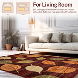 Ultra Soft Area Rug, Non Slip, Stain Resistant, Washable Area Rugs for Living Room, Bedroom, Rustic Autumn Inspired Striped Design(Brown)