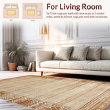 Ultra Soft Area Rug, Non Slip, Stain Resistant, Washable Area Rugs for Living Room, Bedroom, Elegant Warm Neutral Weave(Beige)