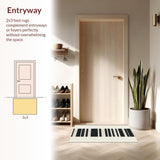 Ultra Soft Area Rug, Non Slip, Stain Resistant, Washable Area Rugs for Living Room, Bedroom, Earthy Toned Striped Adventure(Beige)