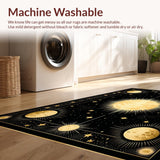 Ultra Soft Area Rug, Non Slip, Stain Resistant, Washable Area Rugs for Living Room, Bedroom, Enchanting Dark Starscape Aesthetic(Black)