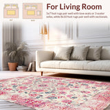 Ultra Soft Area Rug, Non Slip, Stain Resistant, Washable Area Rugs for Living Room, Bedroom, Cozy Warm Color Palette(Beige)