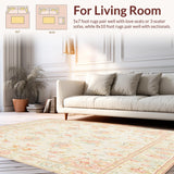 Ultra Soft Area Rug, Non Slip, Stain Resistant, Washable Area Rugs for Living Room, Bedroom, Beige Runner(Ivory)