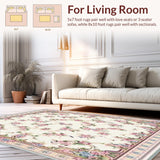 Ultra Soft Area Rug, Non Slip, Stain Resistant, Washable Area Rugs for Living Room, Bedroom, Charming Coquette Bow Design Rug Adorable Pink Bow Area Rug for Home(Pink)