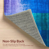 Ultra Soft Area Rug, Non Slip, Stain Resistant, Washable Area Rugs for Living Room, Bedroom, Colorful Gradient Splash Artwork(Blue)