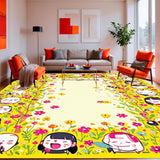 Ultra Soft Area Rug, Non Slip, Stain Resistant, Washable Area Rugs for Living Room, Bedroom, Emotions Garden Kids Area Rug for Understanding Feelings(Yellow)