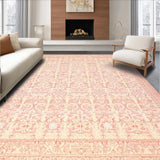 Ultra Soft Area Rug, Non Slip, Stain Resistant, Washable Area Rugs for Living Room, Bedroom, Preppy Scallop Bow Accent Rug Ribbon Motif Coquette Design with Curved Edges(Pink)