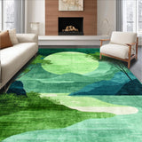 Ultra Soft Area Rug, Non Slip, Stain Resistant, Washable Area Rugs for Living Room, Bedroom, Charming Earthy Pastel Whirlwind Style(Green)