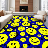 Ultra Soft Area Rug, Non Slip, Stain Resistant, Washable Area Rugs for Living Room, Bedroom, Whimsical Retro Smile Decor(Yellow)