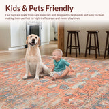 Ultra Soft Area Rug, Non Slip, Stain Resistant, Washable Area Rugs for Living Room, Bedroom, Vibrant Seal Pattern Aesthetic(Orange)