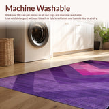 Ultra Soft Area Rug, Non Slip, Stain Resistant, Washable Area Rugs for Living Room, Bedroom, Charming Vintage Inspired Detail(Purple)