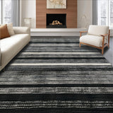 Ultra Soft Area Rug, Non Slip, Stain Resistant, Washable Area Rugs for Living Room, Bedroom, KaHouen Bold Stripe Pattern Rug Accent Carpet for Porch and Patio(Black)