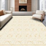 Ultra Soft Area Rug, Non Slip, Stain Resistant, Washable Area Rugs for Living Room, Bedroom, Woven Lattice(Beige)