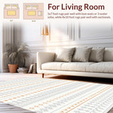 Ultra Soft Area Rug, Non Slip, Stain Resistant, Washable Area Rugs for Living Room, Bedroom, Charming Rustic Bunny Illustration(Gray)